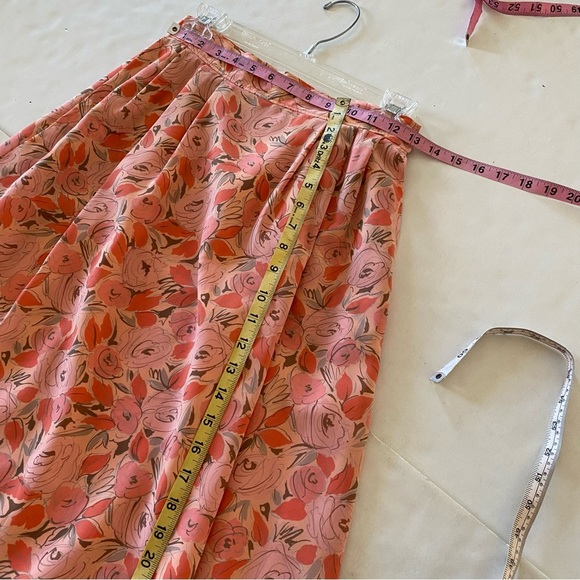 Vintage 80s Pendleton Skirt Womens Size 6 Small Midi Floral Orange Made In USA - Picture 9 of 11
